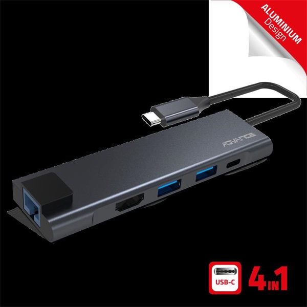 Advance USB Hub XPAND SMART USB-C 5IN1 Fekete Advance USB Hub XPAND SMART USB-C 5IN1 Fekete