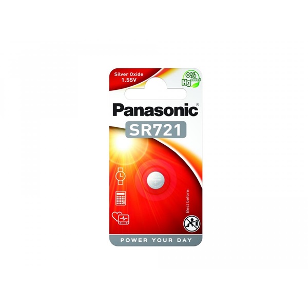 Panasonic SR-721 1,55V ezüst-oxid óraelem 1db/csomag Panasonic SR-721 1,55V ezüst-oxid óraelem 1db/csomag
