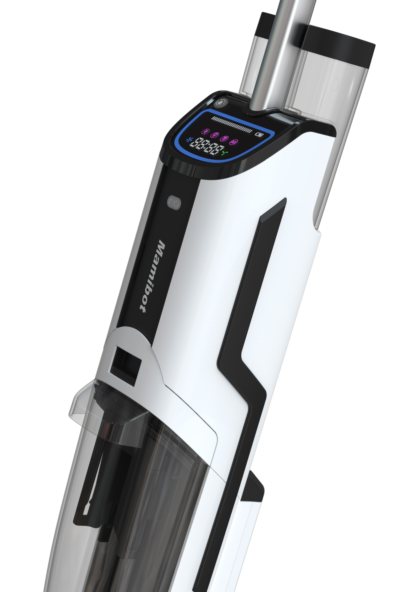 Mamibot vezeték nélküli álló porszívó, felmosóval, Wet Dry vacuum cleaner Flomo I plus, fekete-fehér