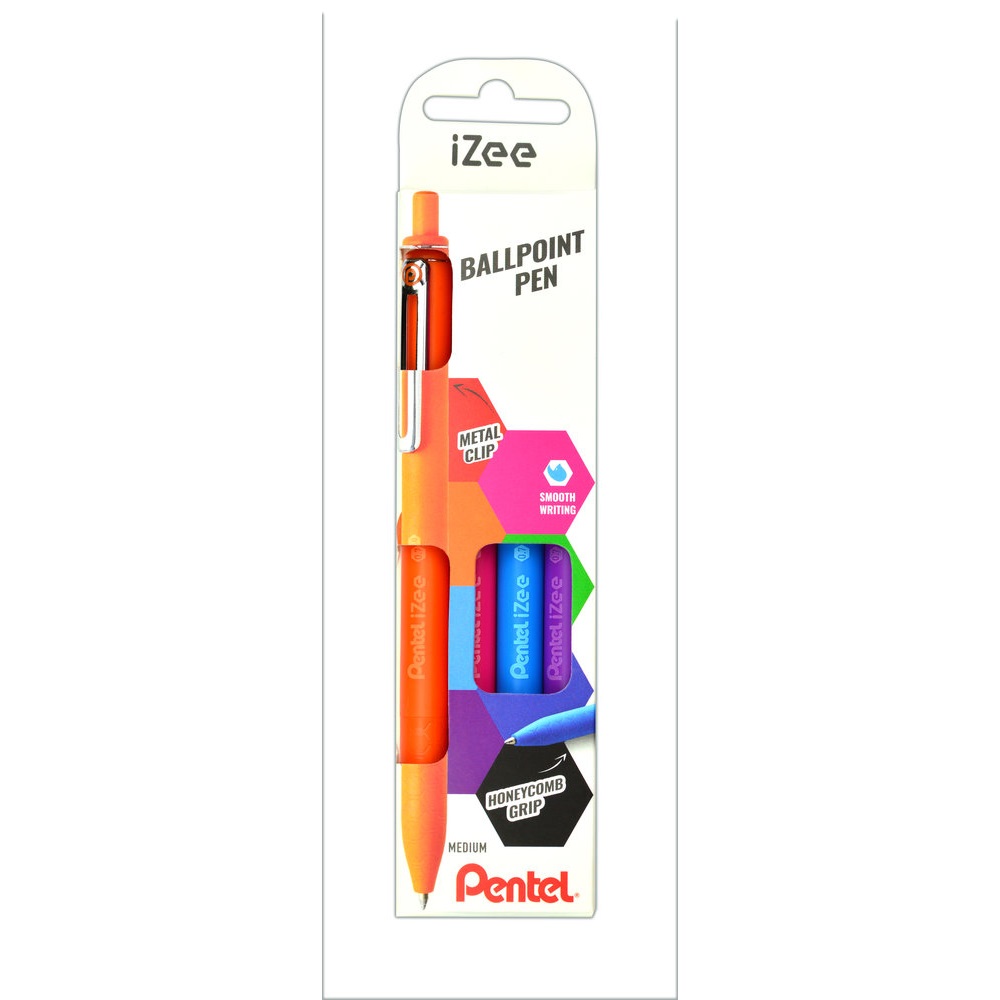 Pentel Golyóstoll nyomógombos 0,35mm, iZee 4 db-os kék,pink,lila,narancs (BX467-4COL) Pentel Golyóstoll nyomógombos 0,35mm, iZee 4 db-os kék,pink,lila,narancs (BX467-4COL)