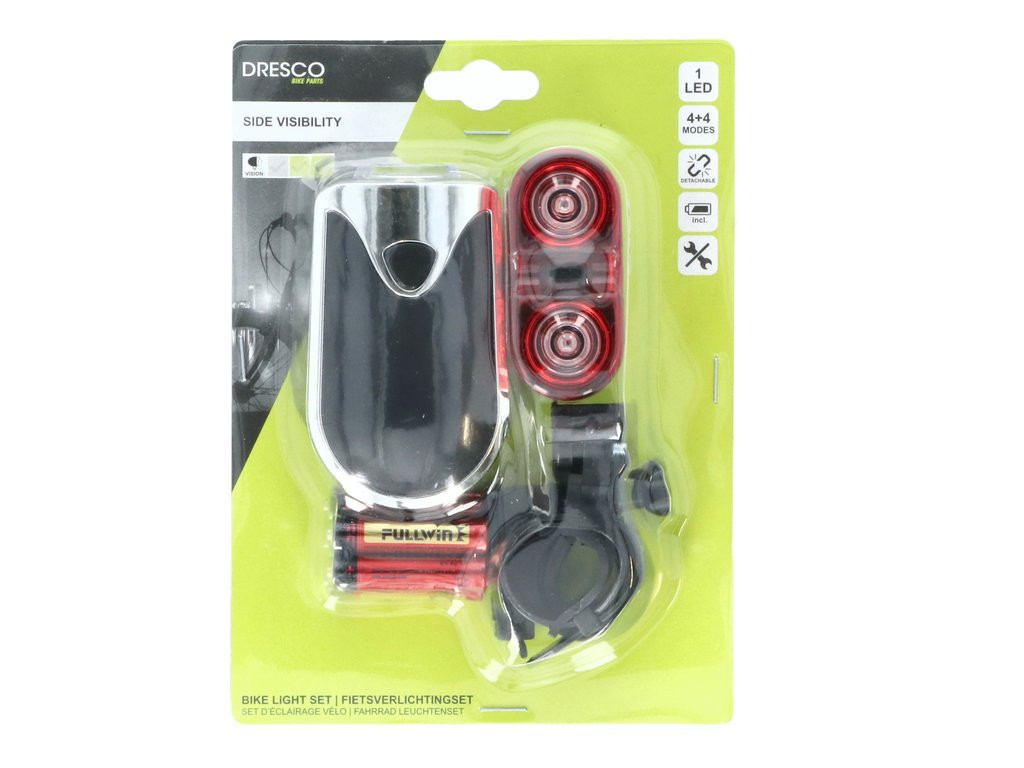 Dresco , Kerékpár Lámpa Szett Led, Elemes (375251201)