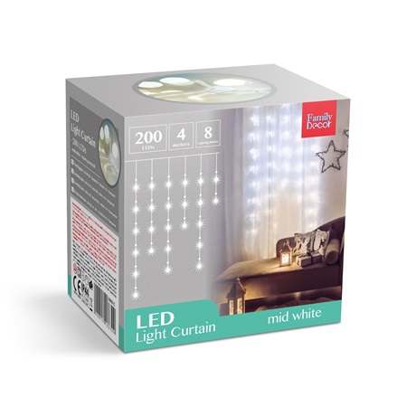 Family Decor 58901C LED FÉNYFÜGGÖNY 4,2 M KÖZÉPFEHÉR