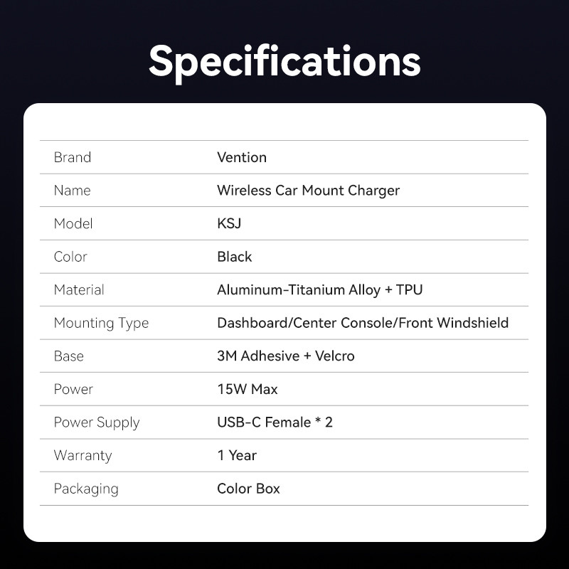 Vention Telefon dual töltős  mágneses autós  telefontartó