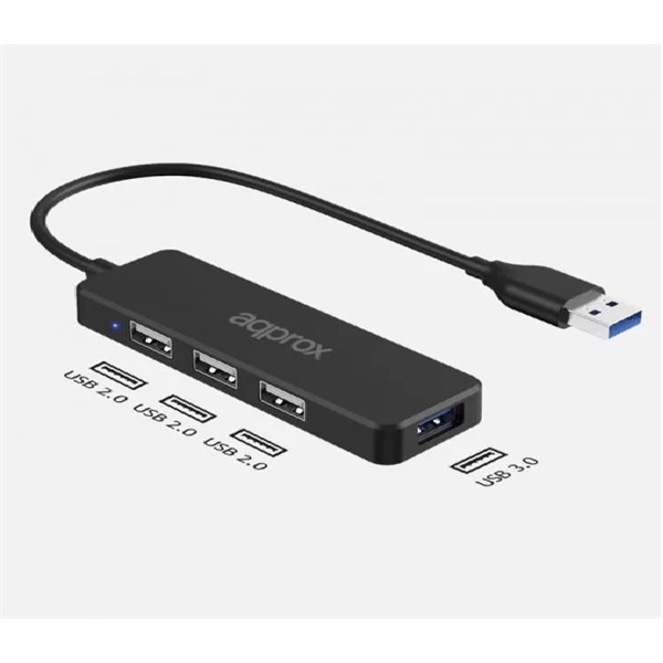 APPROX APPC47 USB3.0 4in1 HUB Fekete APPROX APPC47 USB3.0 4in1 HUB Fekete