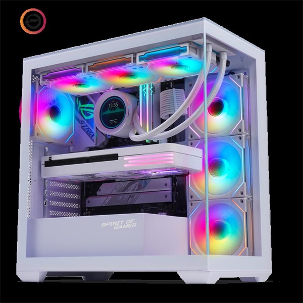 Spirit of Gamer SPARK Arctic Fehér  ablakos  9x12cm ventilátor  ATX Számítógépház 