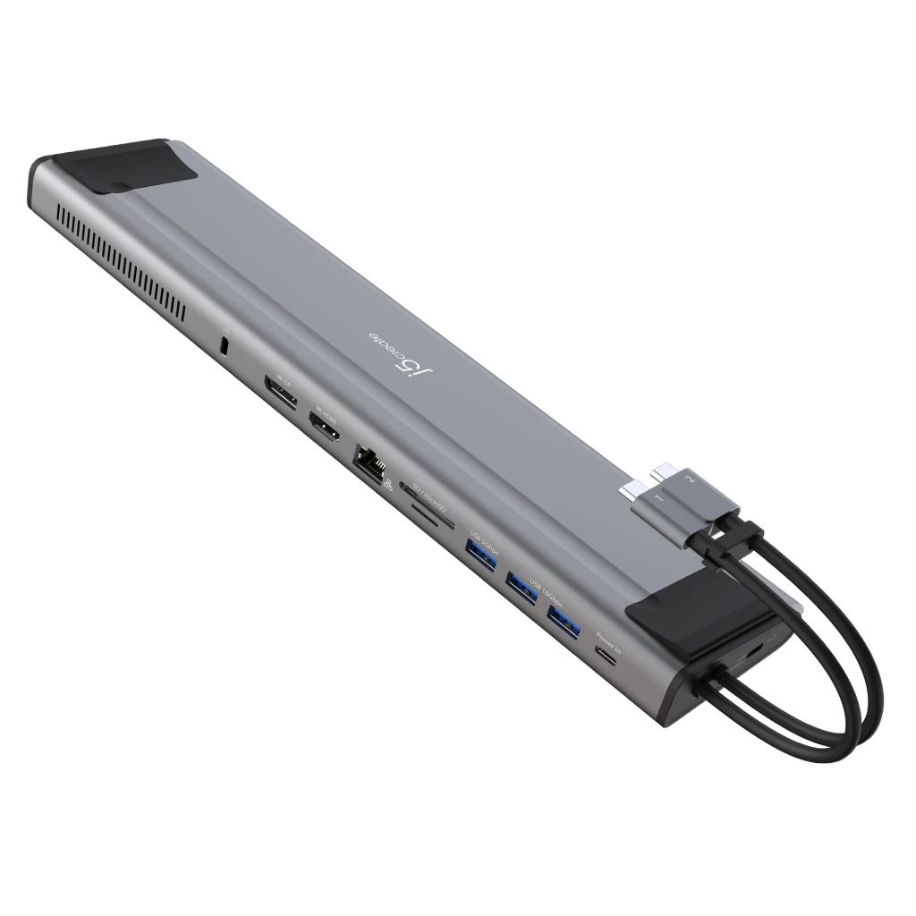 j5create JCD552-N USB-C notebook dokkoló M.2 NVMe SSD slottal szürke