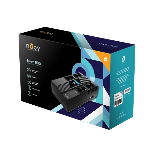 NJOY Szünetmentes Token 800, 600VA, 360W, Line-Interactive, USB