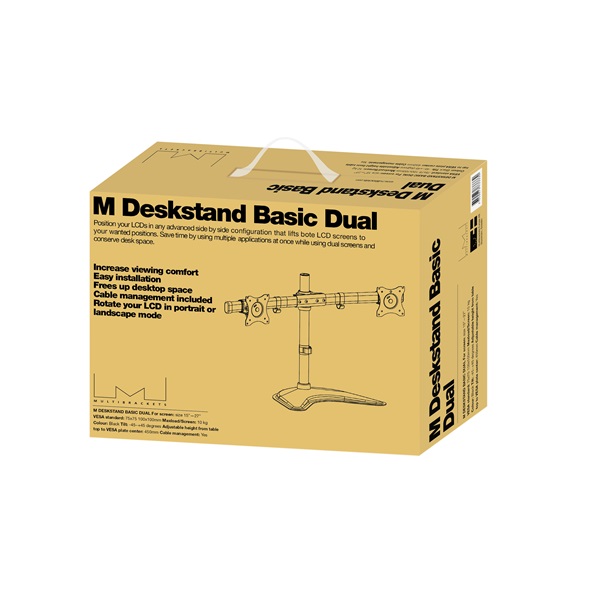 MULTIBRACKETS Asztali állvány, M Deskstand Basic Dual (15-27", max.VESA: 100x100 mm, 8 kg)