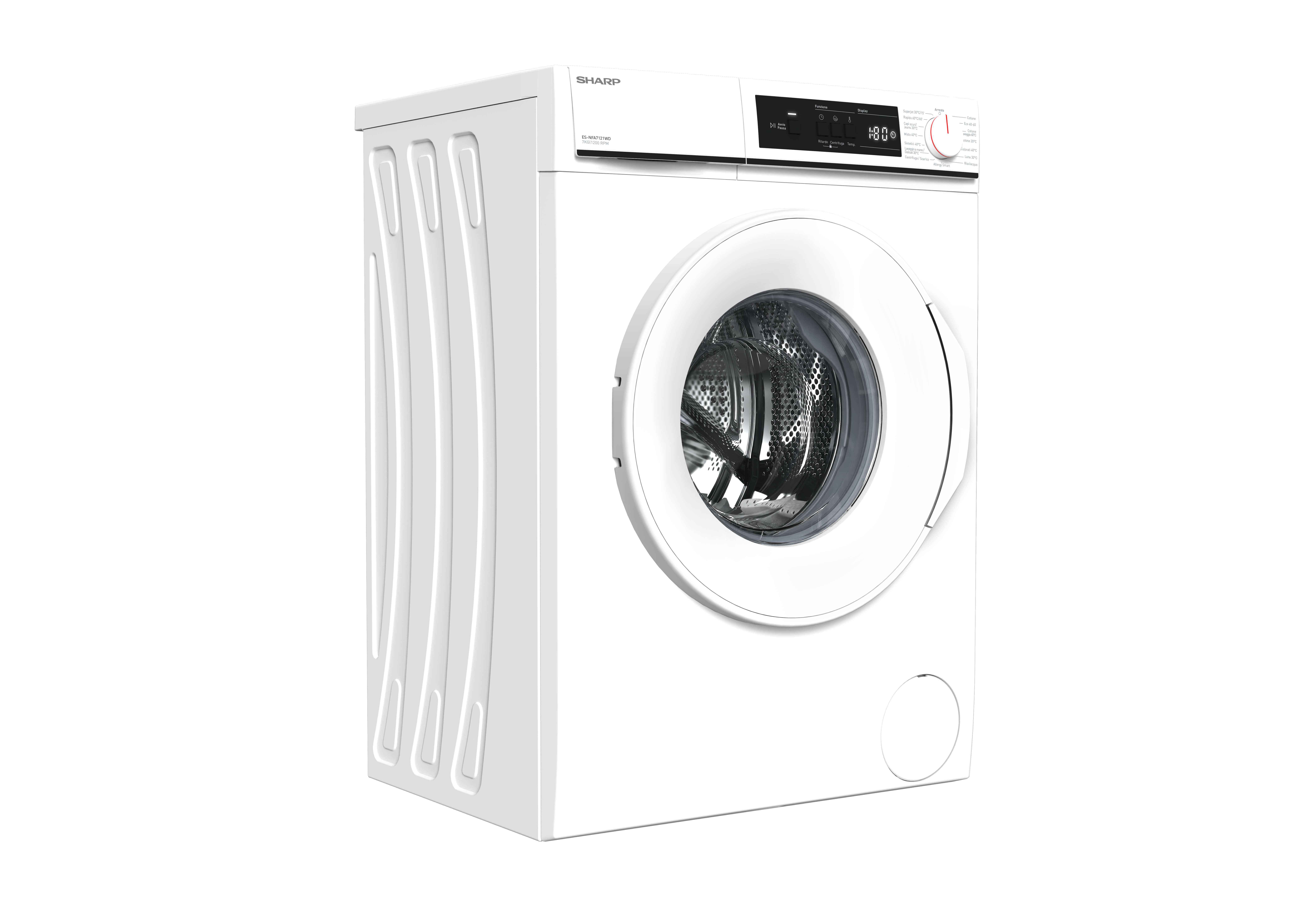 Sharp ES-NFA7121WD-EE Elöltöltős mosógép – 7 kg, 1200 ford./perc, D Energiaosztály 
