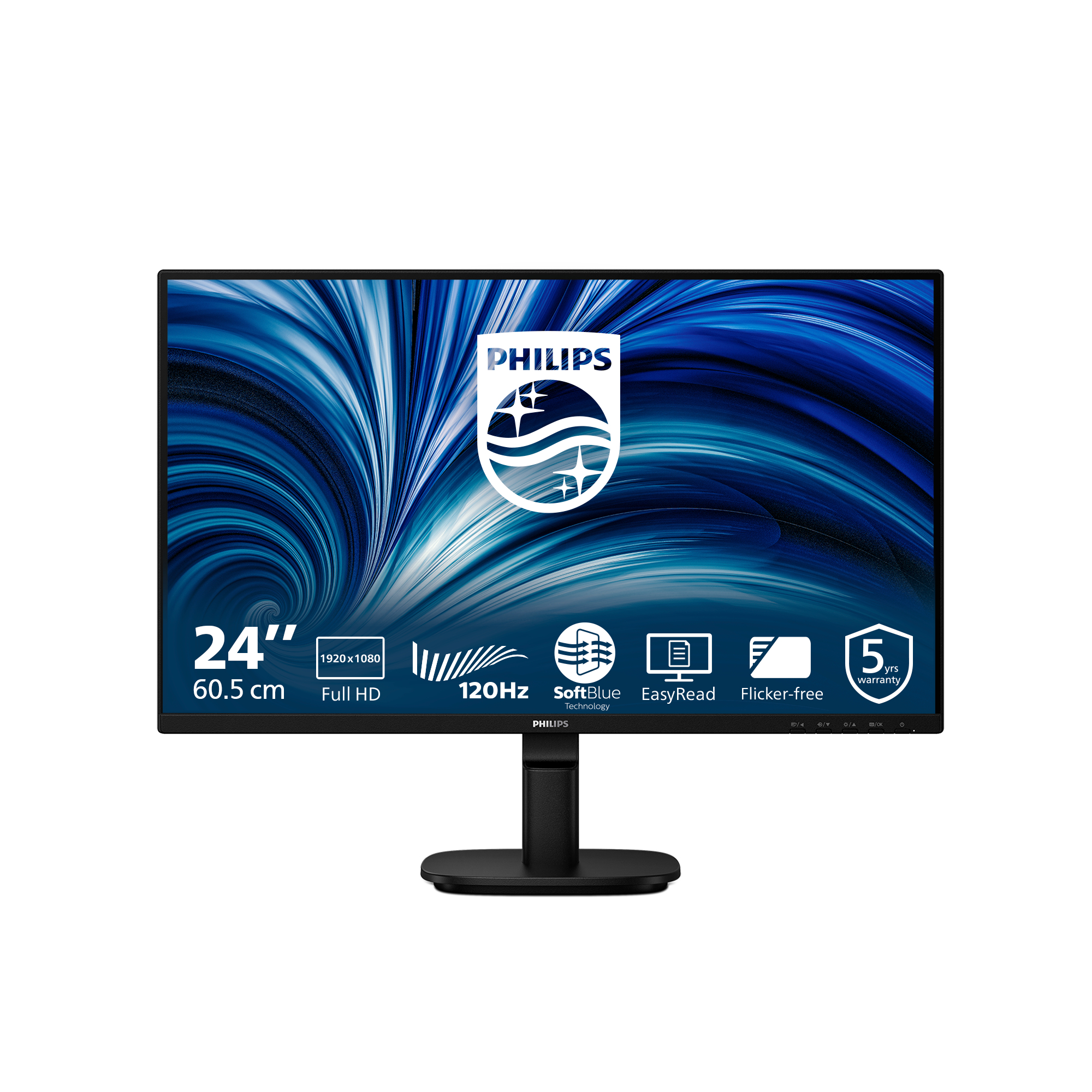 Philips 24" 24B2N2200 Monitor - 1920x1080, Full HD, LED, IPS, 120Hz, 4ms, Hangszóró, Pivot, Fekete