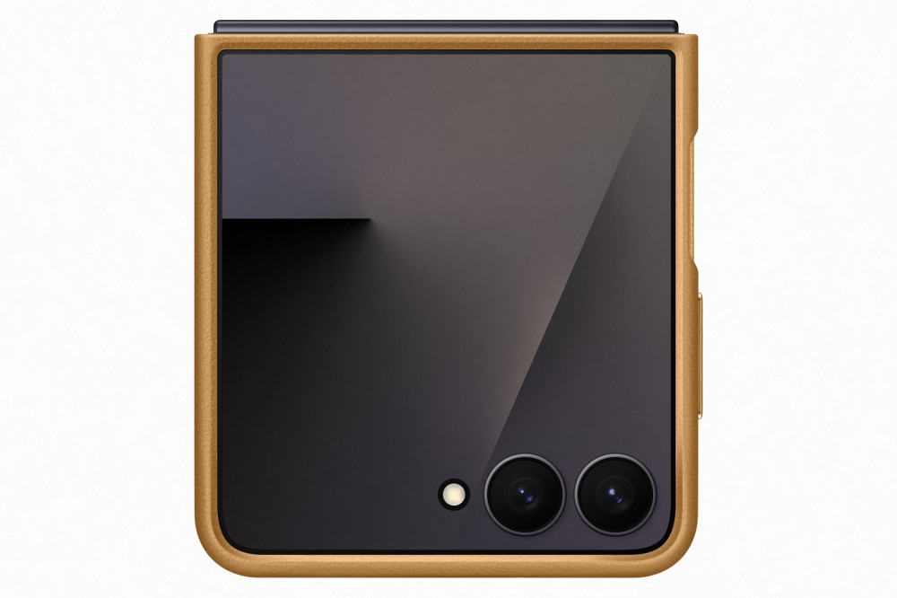 Samsung Flip 7 bőr hátlap, barna