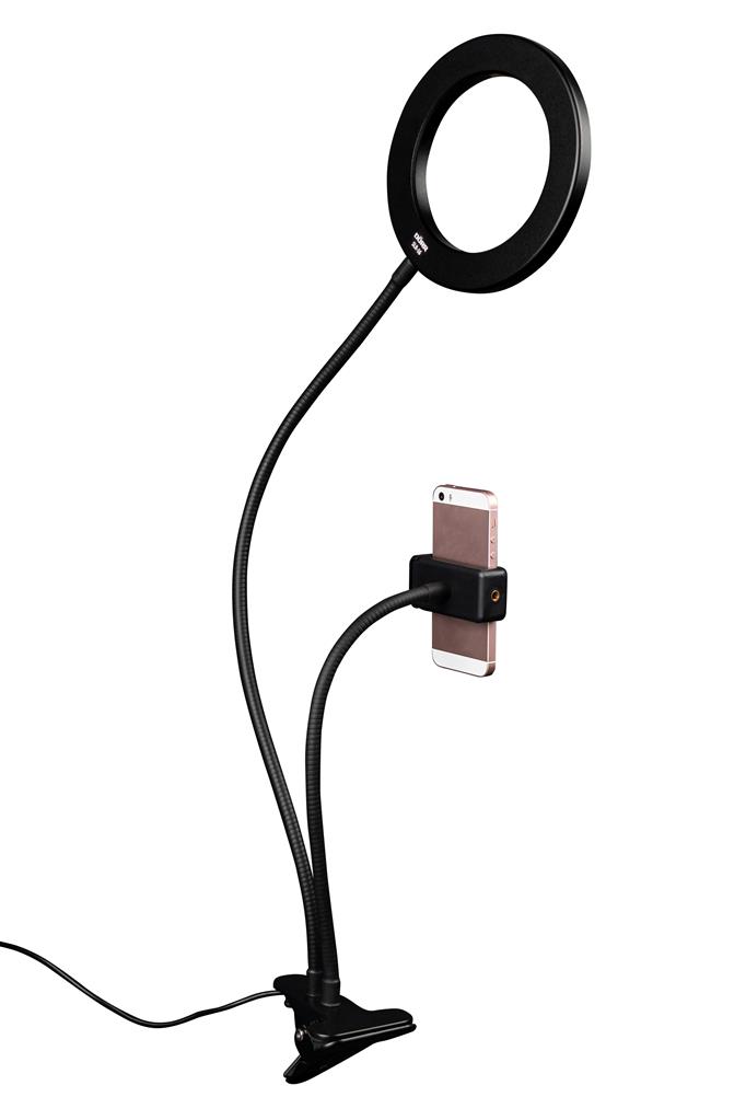Dörr SLR-16 Bi-Color hajlítható karú LED körlámpa telefon tartóval,csipesszel
