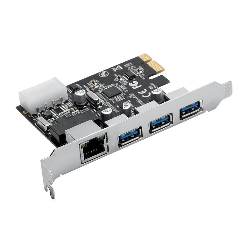Orico 3x USB 3.0 + Ethernet bővítő kártya (PNU-3A1R-BK-BP) Orico 3x USB 3.0 + Ethernet bővítő kártya (PNU-3A1R-BK-BP)
