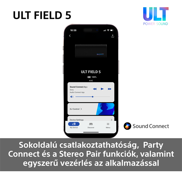Sony ULT Field 5 fehér Bluetooth hagnszoró