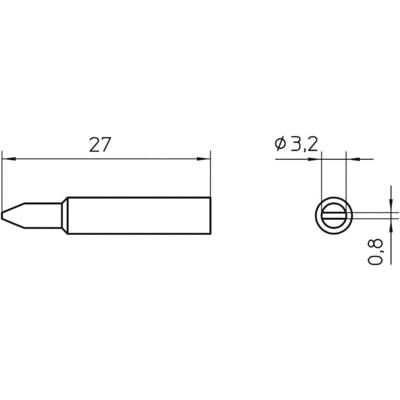 Pákahegy WXP 65-höz, véső, 3,2 mm, Weller XNT C Pákahegy WXP 65-höz, véső, 3,2 mm, Weller XNT C