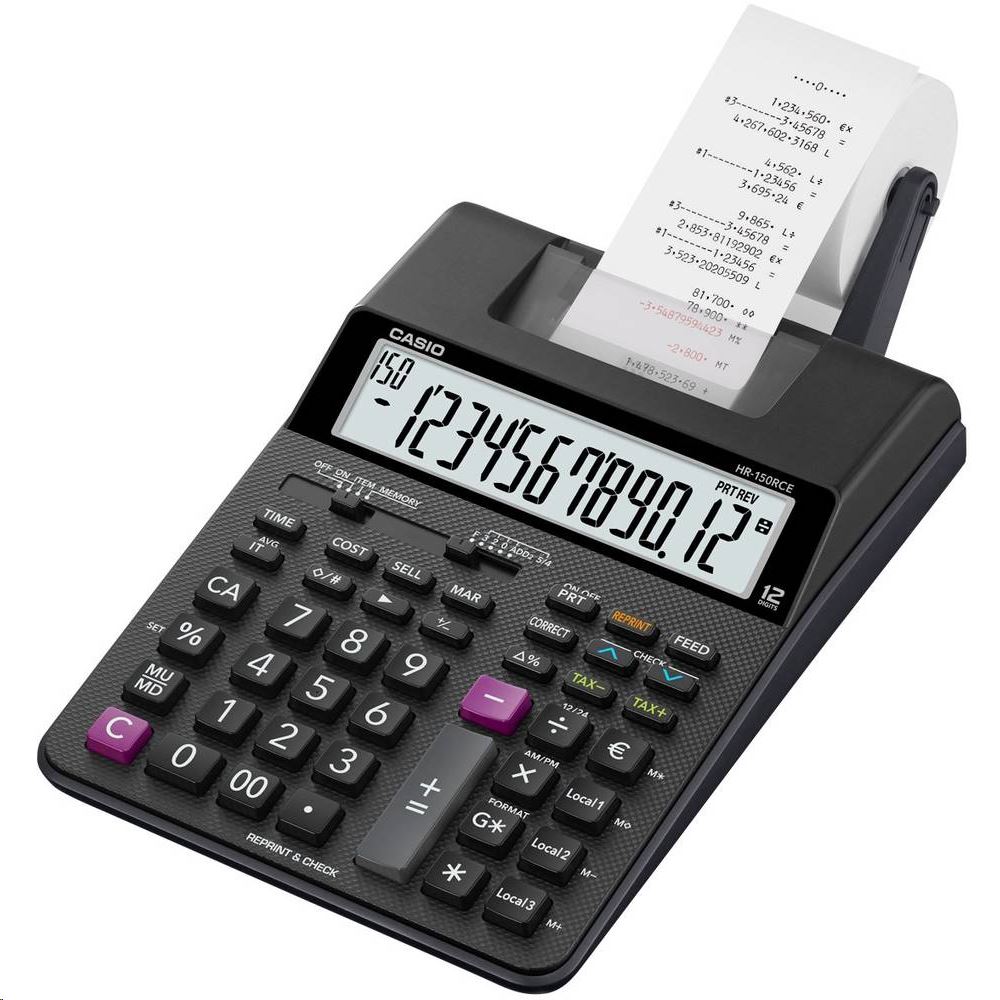 Casio HR-150RCE Asztali számológép Fekete