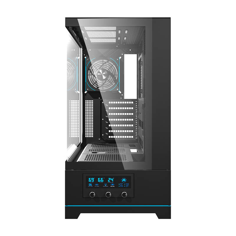 Darkflash DY451 PRO számítógépház + 1 ventilátor Fekete 
