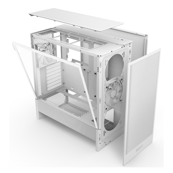   NZXT  CC-H52FW-01 Midi H5 Flow (2024) Számítógépház Matt fehér  