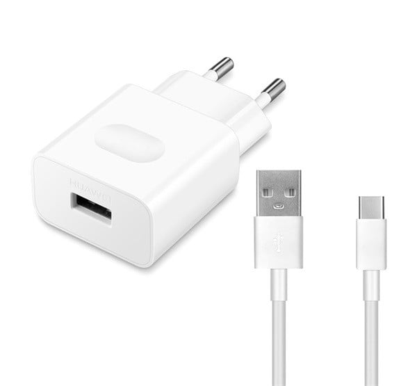 HUAWEI hálózati töltő USB aljzat (5V / 2000mA, gyorstöltés támogatás + AP51 Type-C kábel) FEHÉR (AP32 / HW-090200EH0 + AP51)