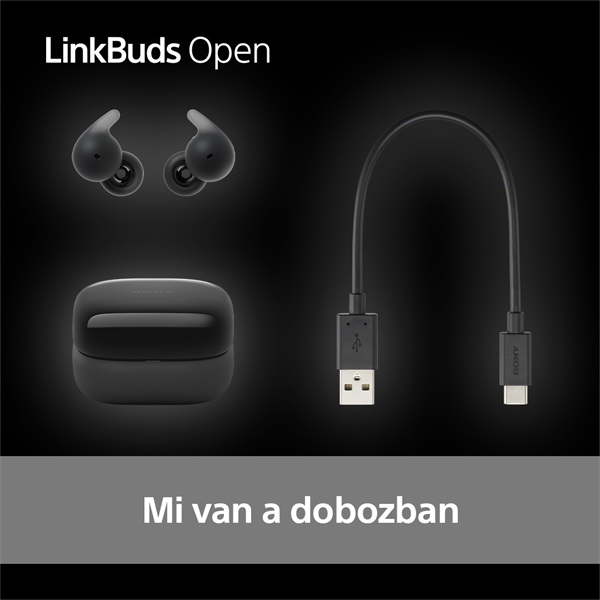 Sony WF-L910 Linkbuds Open True Wireless Bluetooth fekete fülhallgató Sony WF-L910 Linkbuds Open True Wireless Bluetooth fekete fülhallgató
