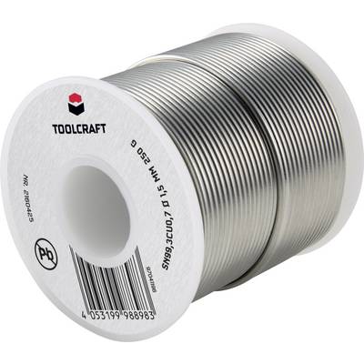 TOOLCRAFT Forrasztóón, ólommentes Sn99.3Cu0.7 250 g TOOLCRAFT Forrasztóón, ólommentes Sn99.3Cu0.7 250 g