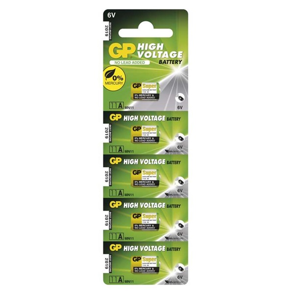 GP 6V Ultra alkáli 11A MN11 elem (5db/blister) (B1302 / GP11AF-2C5) GP 6V Ultra alkáli 11A MN11 elem (5db/blister) (B1302 / GP11AF-2C5)