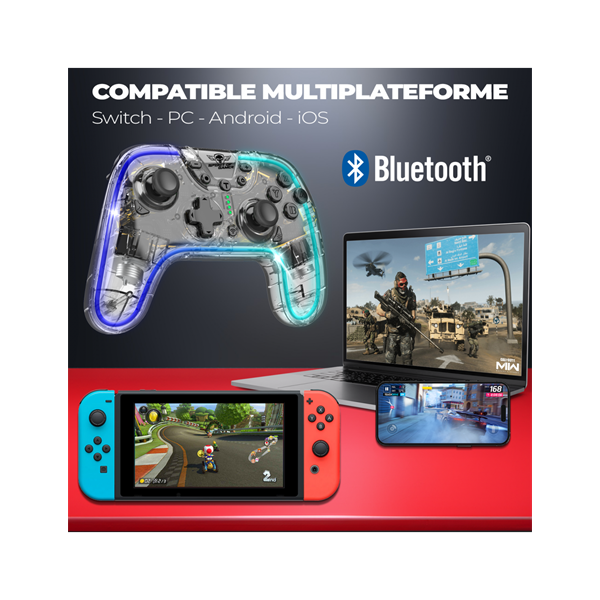 Spirit of Gamer Gamepad Vezeték Nélküli   Pulse Bluetooth   Vibration PC/iOS/Android kompatibilis Fekete-kék 