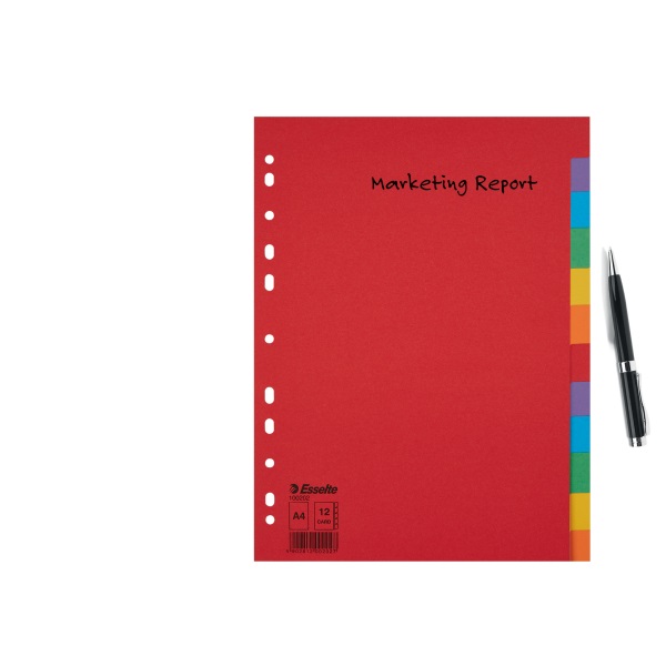 Esselte Economy A4 karton 12 részes elválasztólap