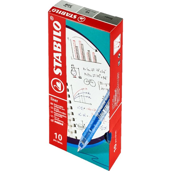 Stabilo Liner 308 10db/csomag kék golyóstoll Stabilo Liner 308 10db/csomag kék golyóstoll