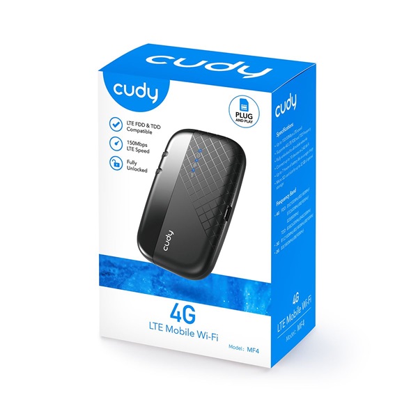 CUDY MF4 4G LTE MOBILE hordozható WIFI fekete router CUDY MF4 4G LTE MOBILE hordozható WIFI fekete router