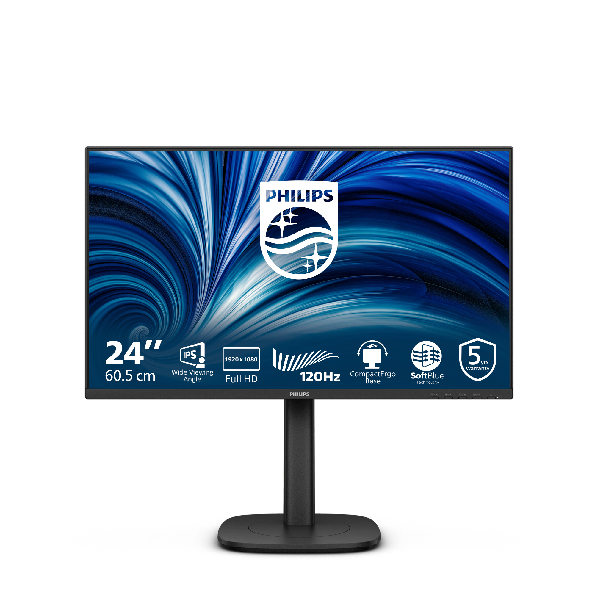 Philips 24" 24B2N3200J Monitor - 1920x1080, Full HD, LED, IPS, 120Hz, 5ms, Hangszóró, Pivot, Fekete