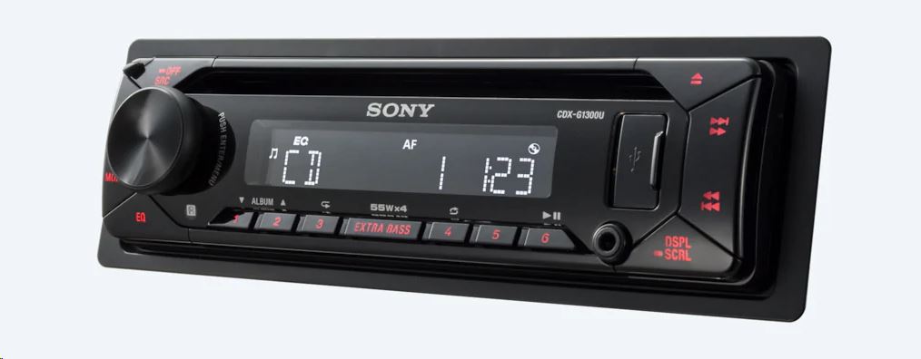 Sony CDX-G1300U autórádió (USB, CD, AUX bemenet) fekete-piros (CDXG1300U.EUR)