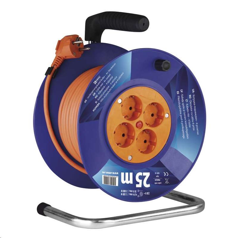 EMOS P09225 elosztó 4 aljzat 25m narancs