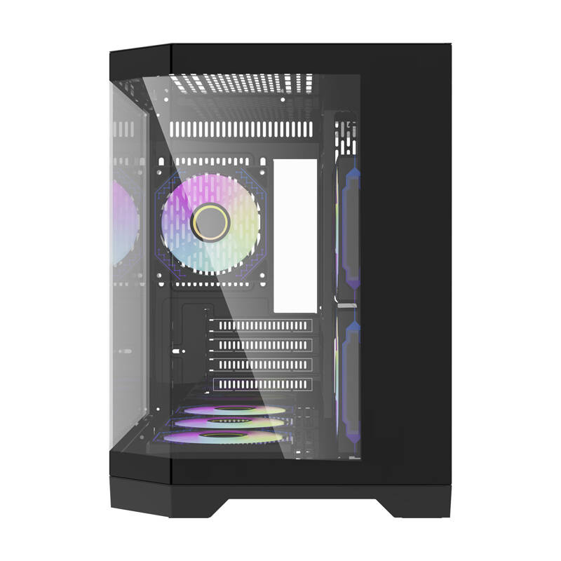 Darflash FT418 számítógépház + 6 ARGB ventilátor (fekete)