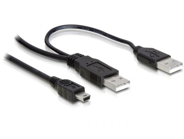 Delock DL82447 2db USB-A 2.0 apa -> USB mini 5 tűs kábel Delock DL82447 2db USB-A 2.0 apa -> USB mini 5 tűs kábel