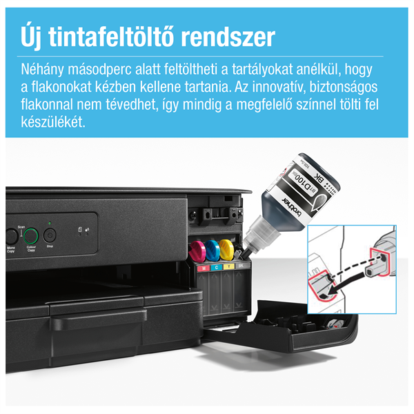 BROTHER Tintasugaras MFP NY/M/S DCP-T230W, színes, 16 lap/perc, USB, 6000x1200dpi,  manuál duplex, 64MB