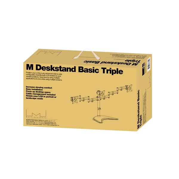 MULTIBRACKETS  M Deskstand Basic Triple 15-27" max.VESA: 100x100 mm  6 kg Asztali állvány  3 képernyős rögzítőkar