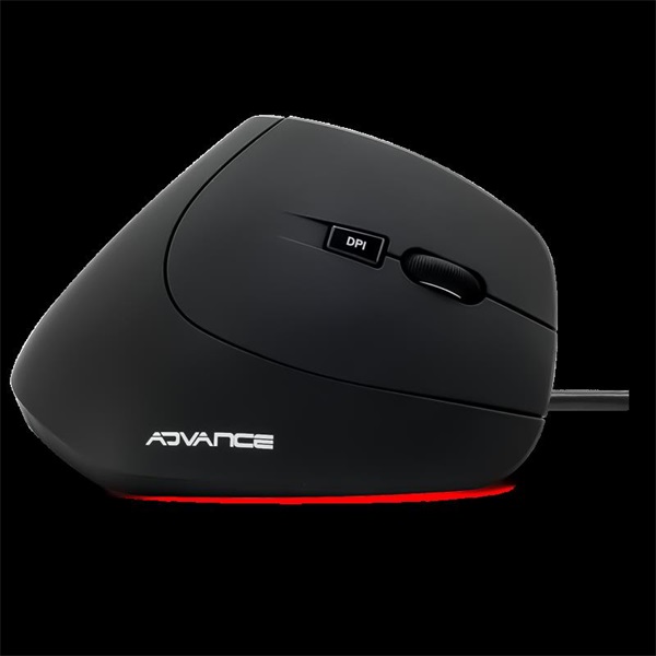 Advance VERTICAL PLUS MOUSE 1600 DPI 6 gomb ergonomikus Egér   fekete 