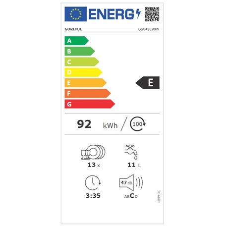 Gorenje GS642E90W MOSOGATÓGÉP 13 TERÍTÉK