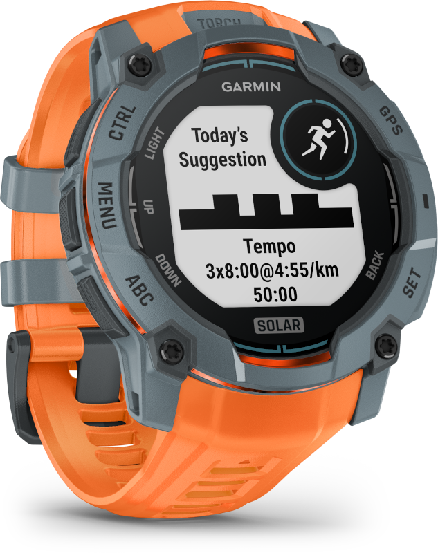 Garmin Instinct 3  50mm Solar Szürke, narancssárga szíj