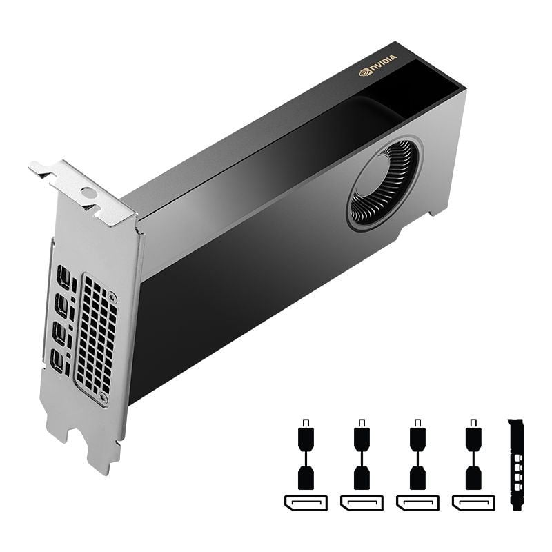 PNY NVIDIA RTX 2000 ADA 16GB/128bit, 2816 CUDA PCIe 4.0 x84xmDP 1.4a  Videókártya