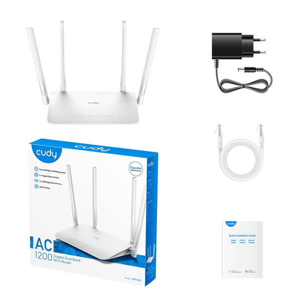 CUDY WR1300 kétsávos AC1200 gigabit WIFI MESH fehér router CUDY WR1300 kétsávos AC1200 gigabit WIFI MESH fehér router