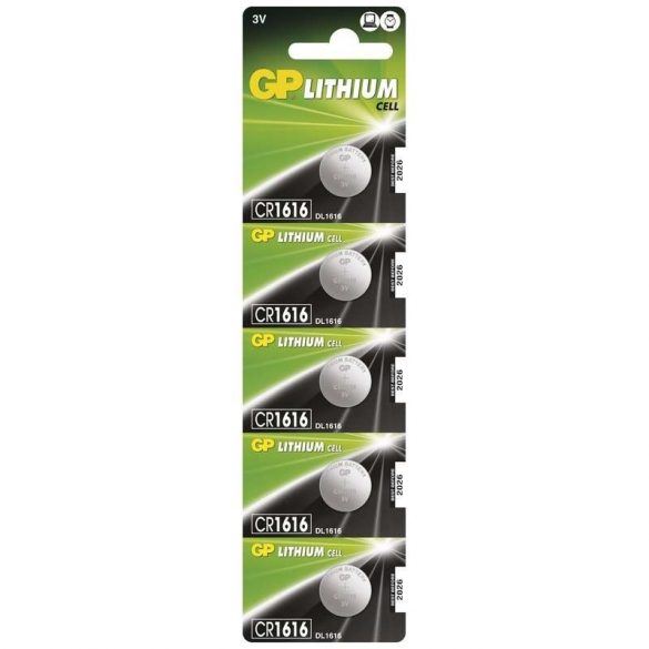 GP CR1616 Lithium gombelem 3V 5db/bliszter (B1560)