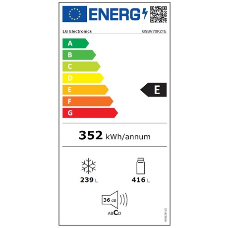 Lg GSBV70PZTE Side by Side hűtőszekrény