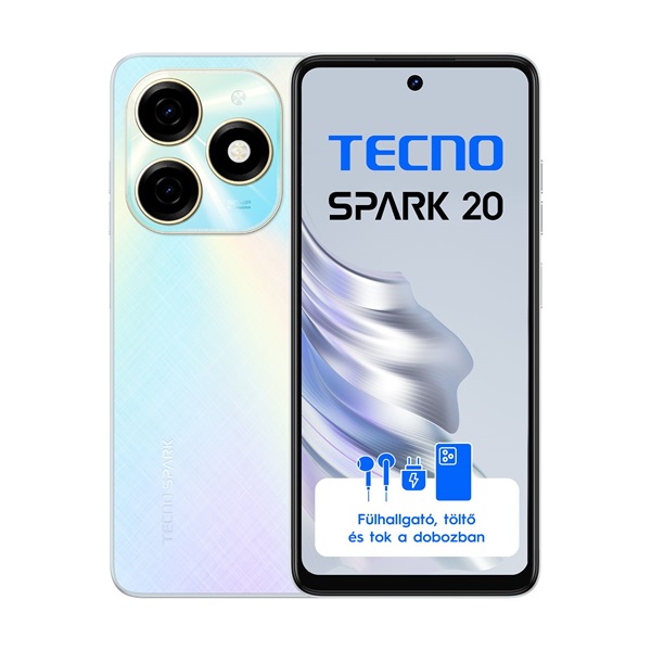 Tecno Spark 20 6,56" LTE 8/256GB DualSIM Cyber White okostelefon Tecno Spark 20 6,56" LTE 8/256GB DualSIM Cyber White okostelefon