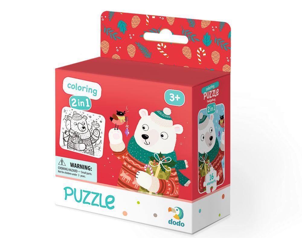 Dodo karácsonyi maci 16db-os puzzle színezővel (DOP300355) Dodo karácsonyi maci 16db-os puzzle színezővel (DOP300355)