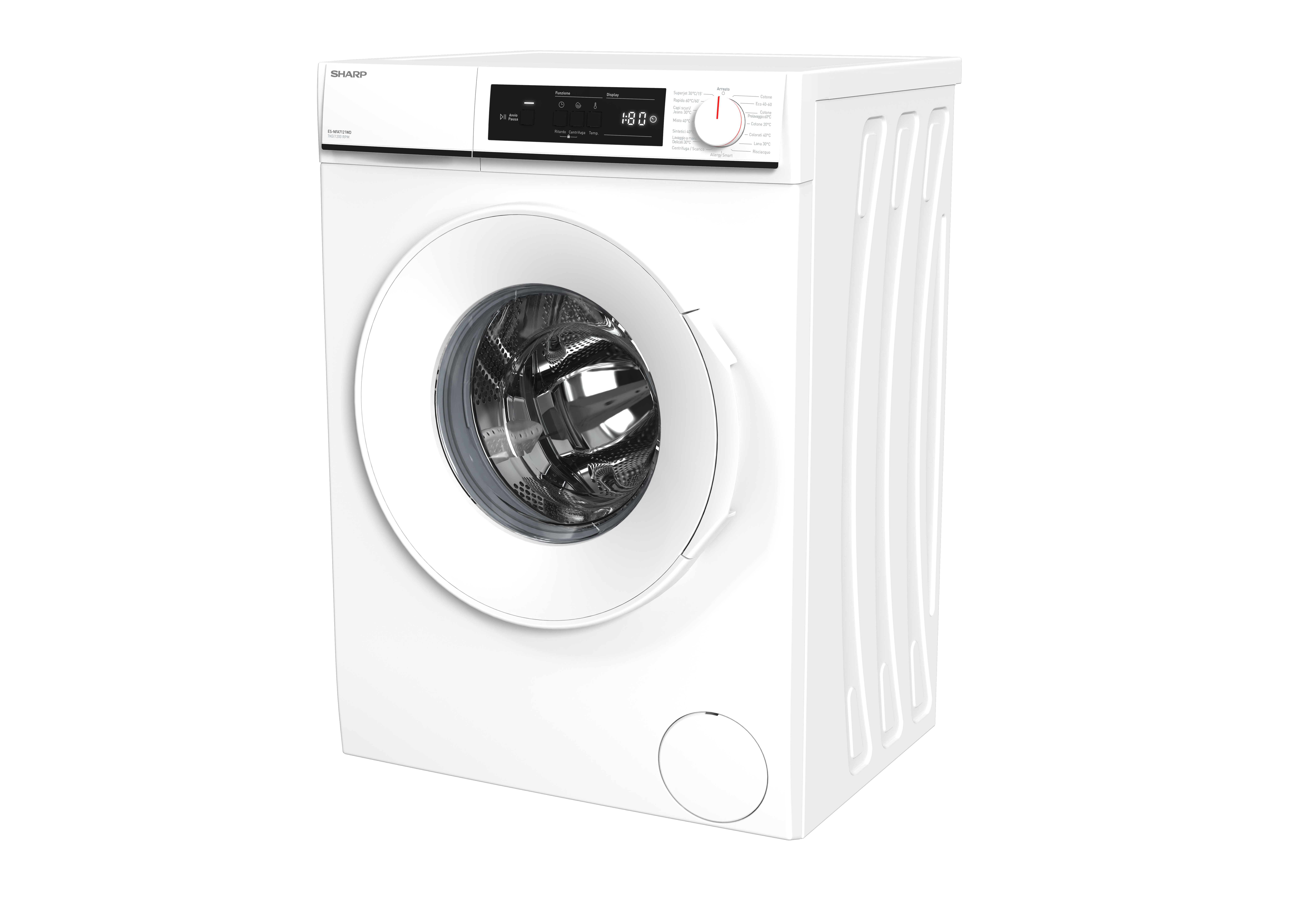 Sharp ES-NFA7121WD-EE Elöltöltős mosógép – 7 kg, 1200 ford./perc, D Energiaosztály 