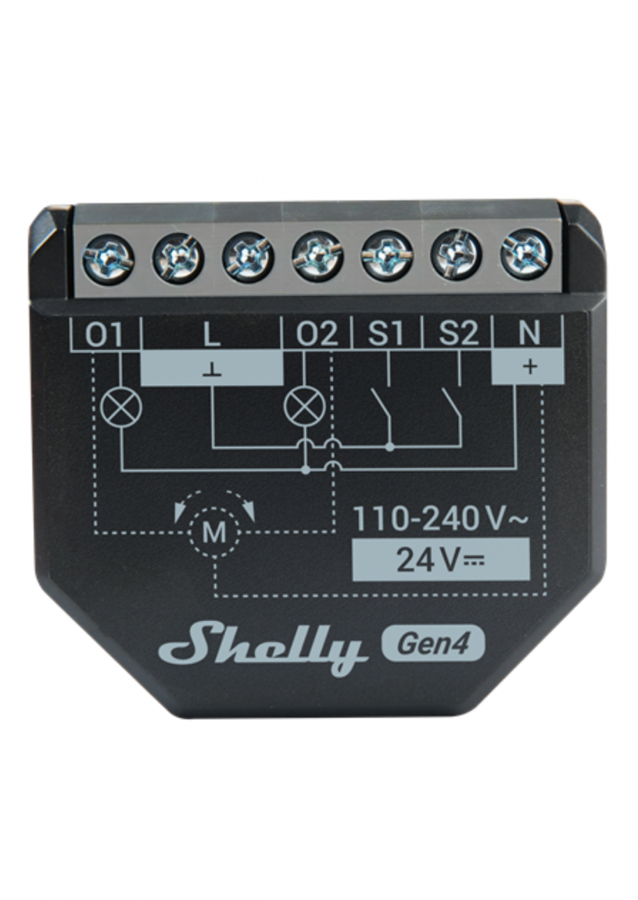 Shelly 2PM Gen4 WiFi + Bt két áramkörös fogyasztás mérős relé
