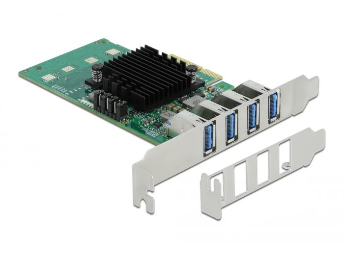 Delock 89048 USB3.2 Gen1 A 4-port PCIe x4 bővítőkártya