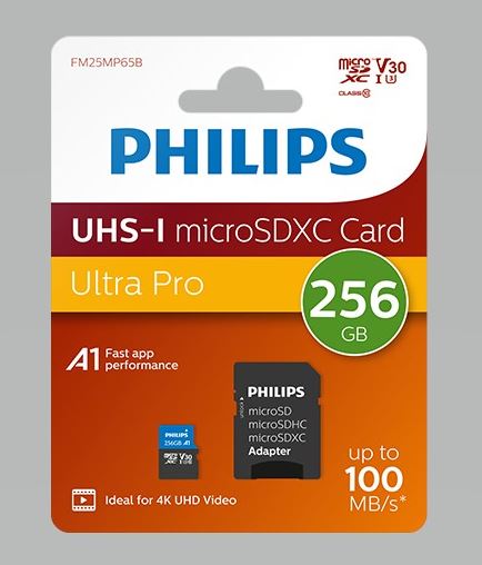 Philips PH133532 Micro SDXC 256GB Class 10 UHS-I memóriakártya adapter Philips PH133532 Micro SDXC 256GB Class 10 UHS-I memóriakártya adapter